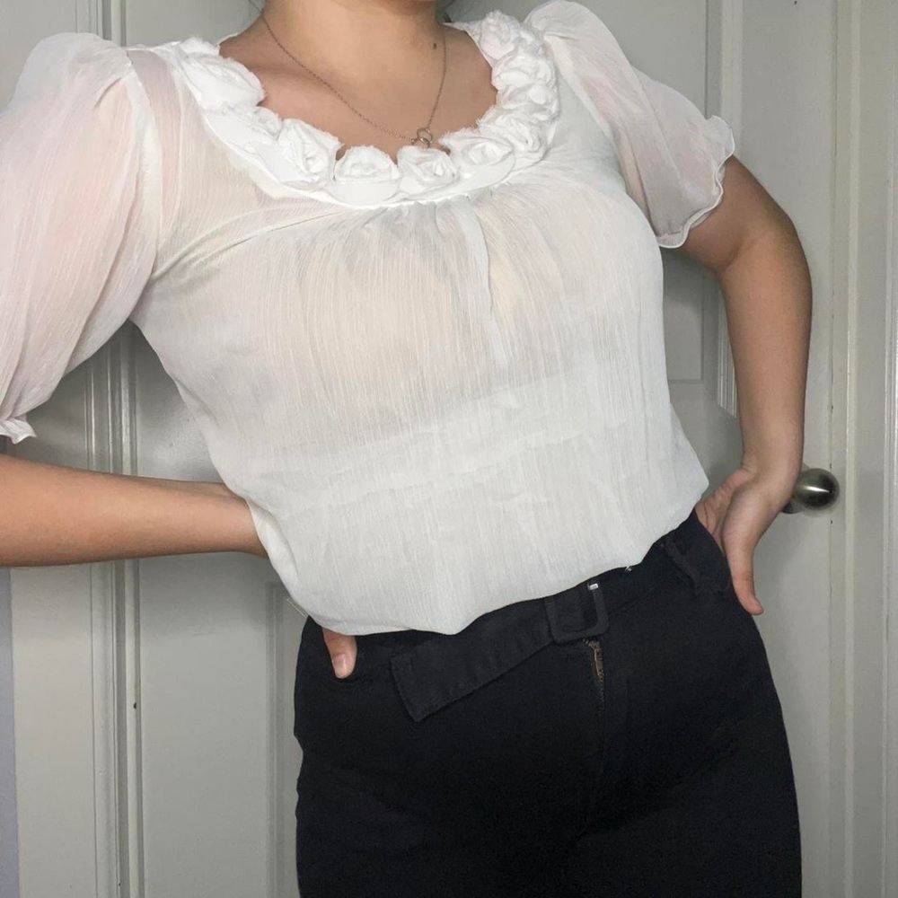 Sheer roses top